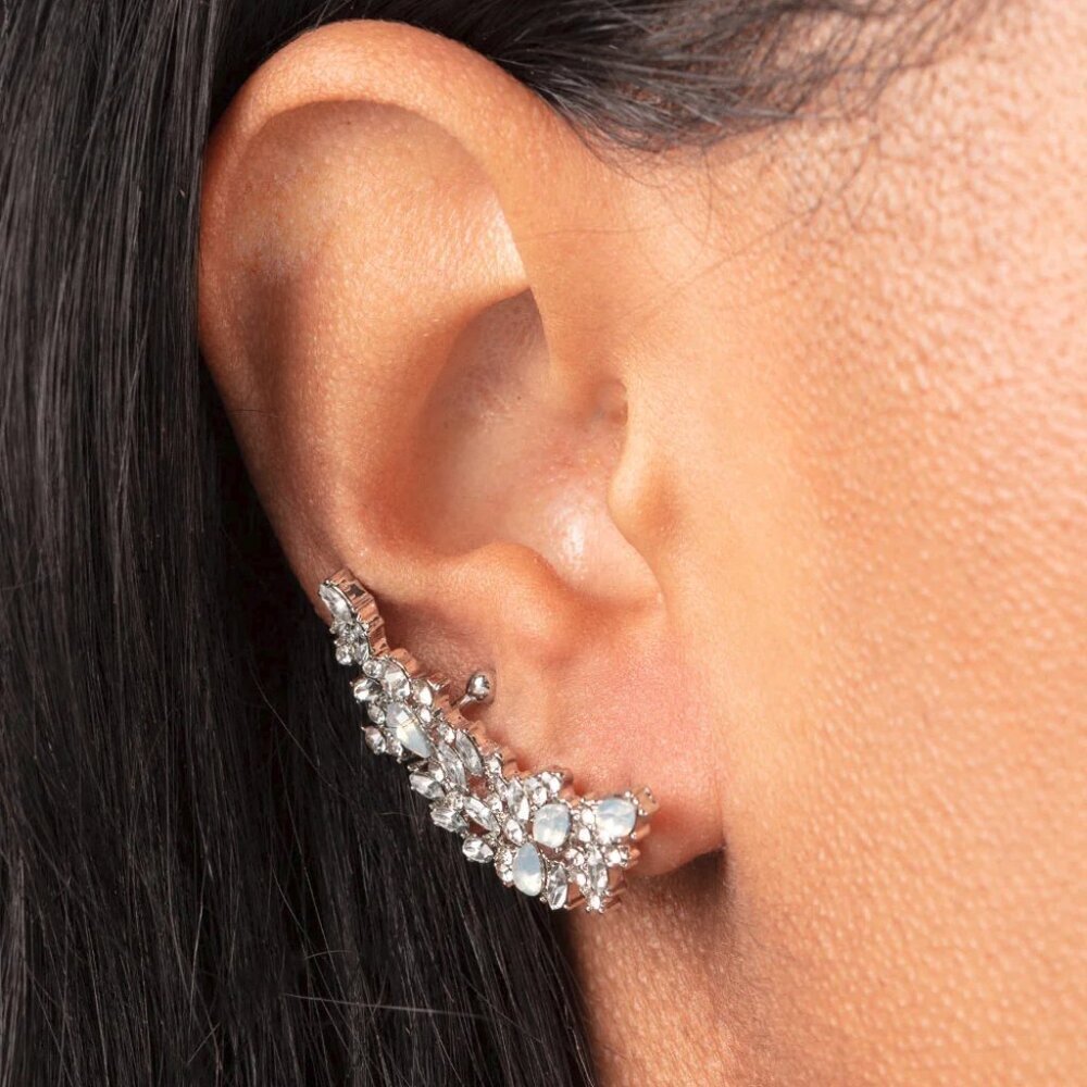 Paparazzi Jewelry Accessory -Prismatically Panoramic - White Earrings - Vintage
